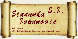 Sladunka Kopunović vizit kartica